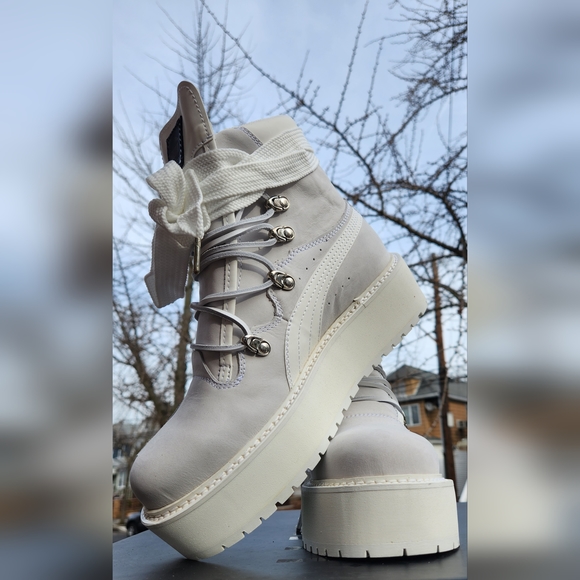 PUMA x FENty Rihanna LaceUp Combat Boots - White - Picture 5 of 12